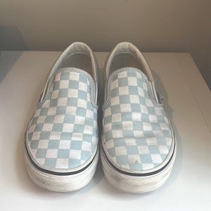 Blue checkered Vans
